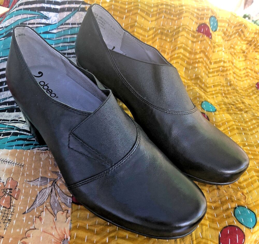 Womens Abeo Biosystem Portola Black Leather Pump US 8.5N Bootie Slip On